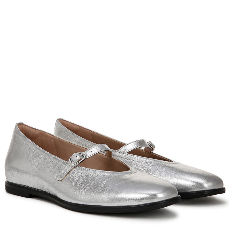 Naturalizer Women's Elina Mary Jane Shoes (Silver Leather) - Size 6.5 W