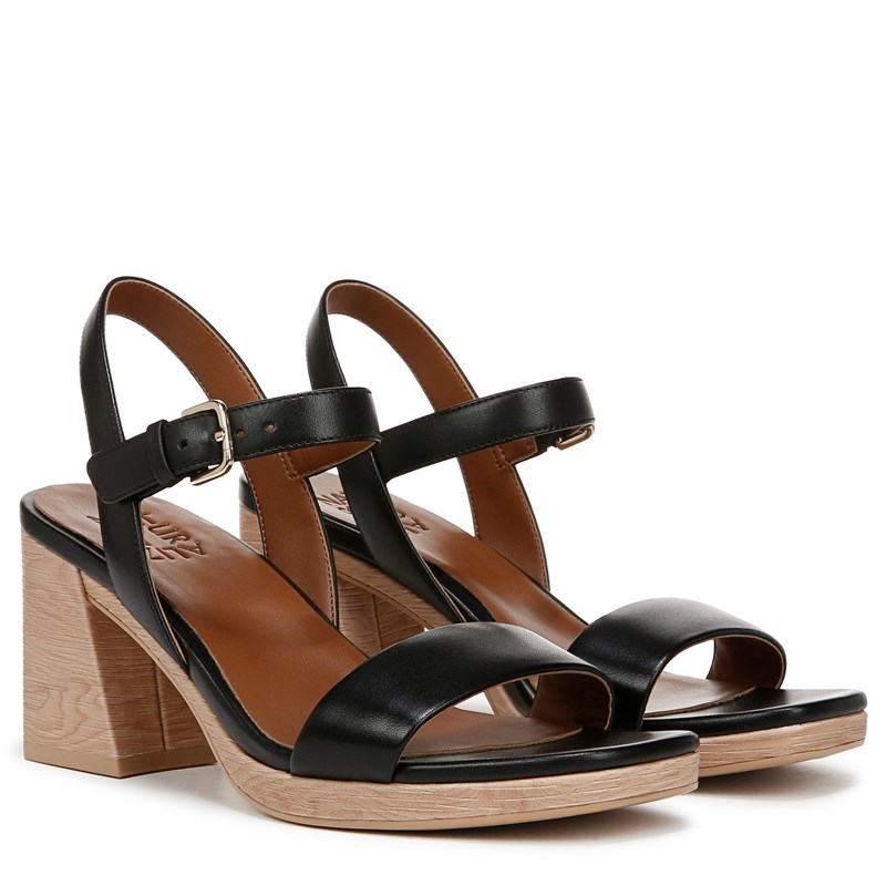 Naturalizer Women's Rose Block Heel Sandals (Black Leather) - Size 6.5 M