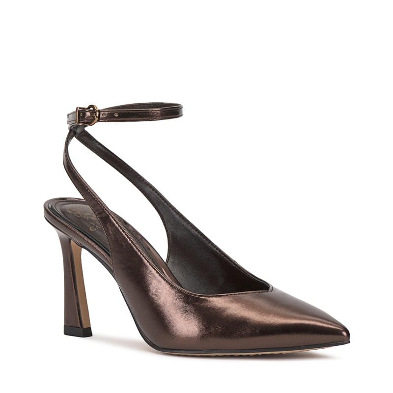 Vince Camuto Women's Nellah Ankle Strap High Heel Pump Shoes (Haute Chocolate) - Size 9.0 M