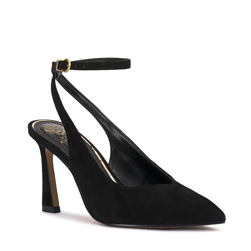 Vince Camuto Women's Nellah Ankle Strap High Heel Pump Shoes (Black) - Size 9.0 M