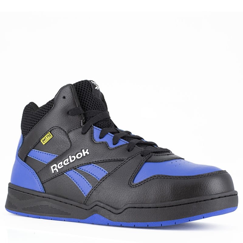 Reebok Work Men's Bb4500 Composite Toe High Top Sneakers (Black/Blue Leather) - Size 10.0
