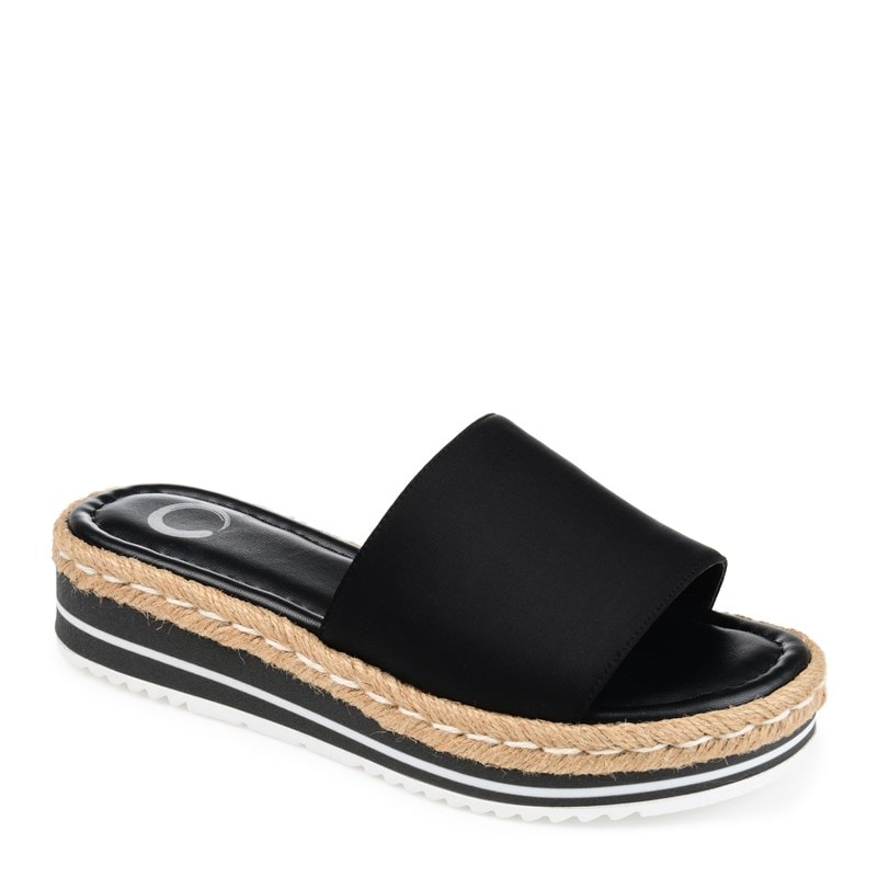 Journee Women's Rosey Espadrille Slide Sandals (Black) - Size 10.0 M