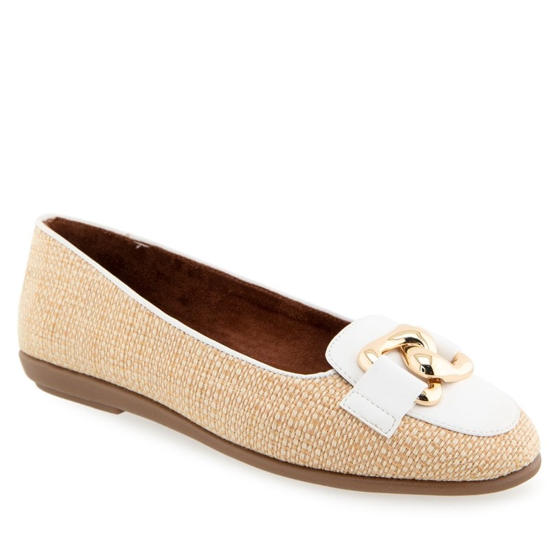 Aerosoles Women's Bell Ballet Flat Shoes (Natural/White Raffia) - Size 5.5 M