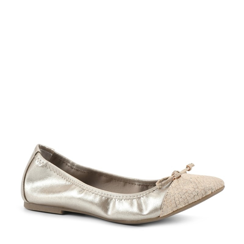 White Mountain Women's Sunnyside Wide II Ballet Flat Shoes (Antique Gold Multi Snake Print) - Size 8.0 W