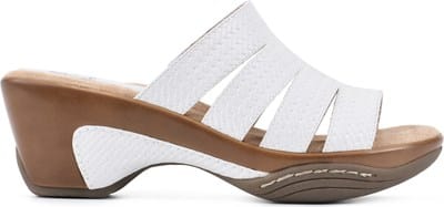 WHITE MOUNTAIN Women's Boronic Low Heel Pump - Perforated Design, Slingback Strap