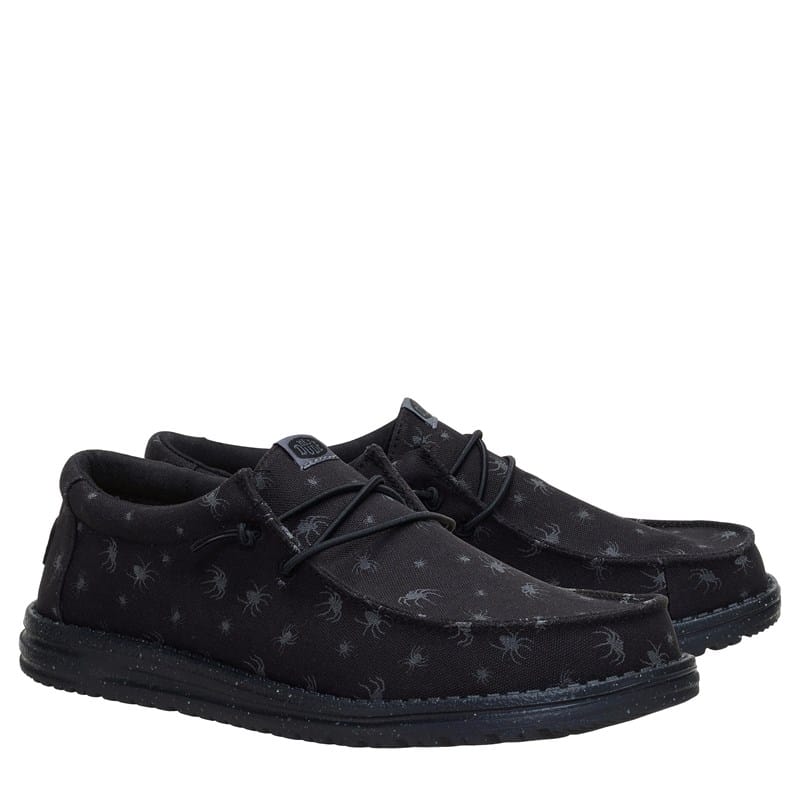 Heydude Men's Wally Halloween Spiders Casual Slip On Shoes (Black) - Size 12.0 M