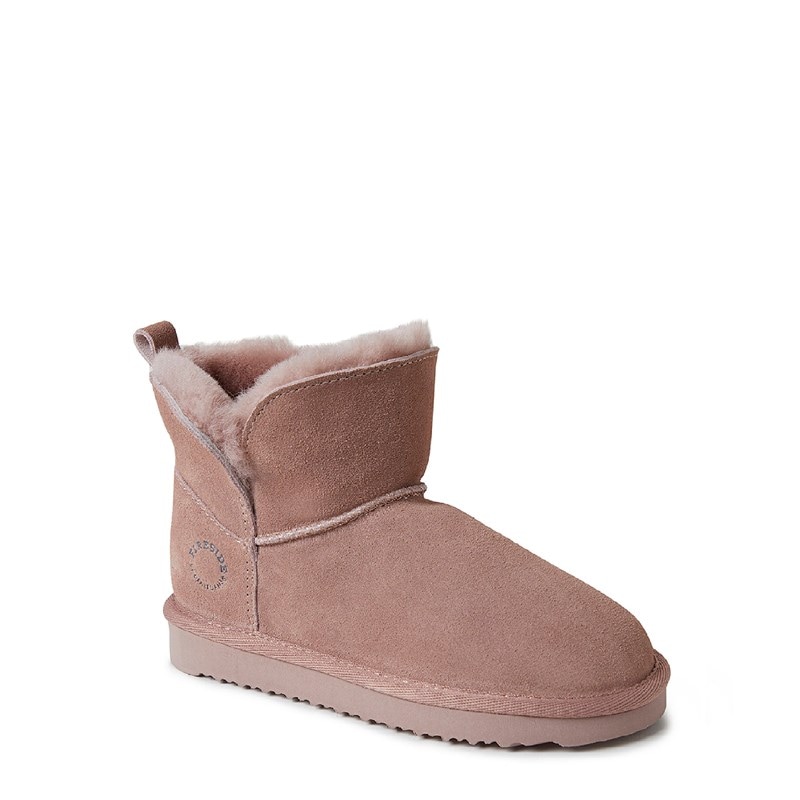 Dearfoams Kids' Bunbury Wr Shearling Bootie Slipper Little/Big Kid Boots (Dusty Pink) - Size 13.0 M