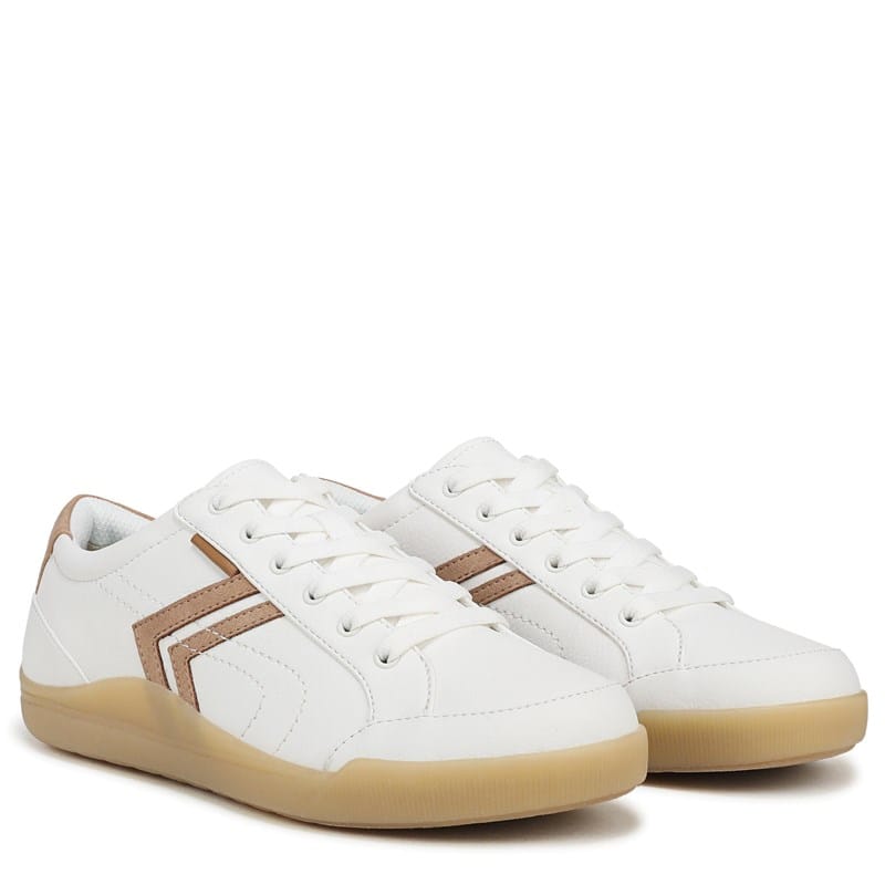 Dr. Scholl's Women's Be Fierce Lace Up Sneakers (White Faux Leather) - Size 7.5 M