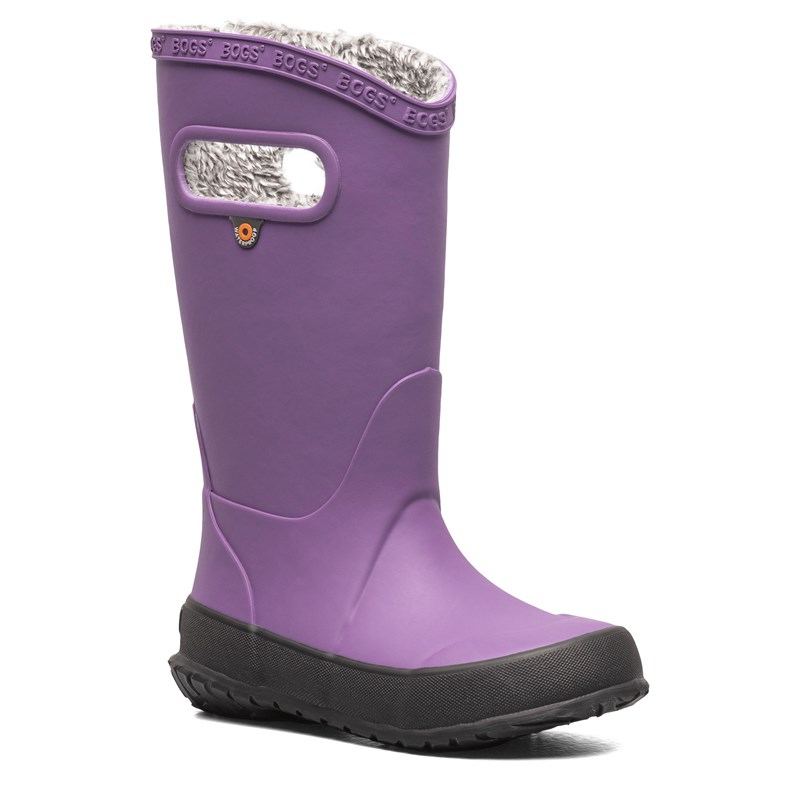 Bogs Kids' Waterproof Plush Rain Boot Toddler/Little/Big Kid Boots (Purple) - Size 8.0 M