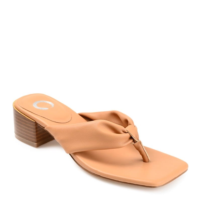 Journee Women's Seelah Block Heel Dress Sandals (Tan) - Size 10.0