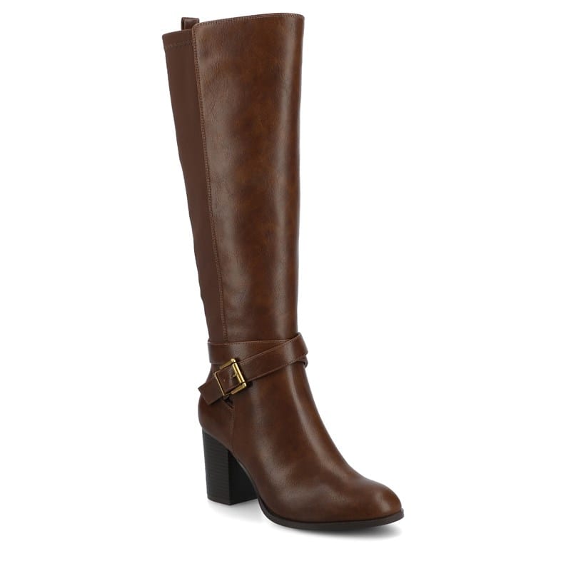 Journee Women's Avalonn Knee High Extra Wide Calf Dress Boots (Chocolate) - Size 10.0 M