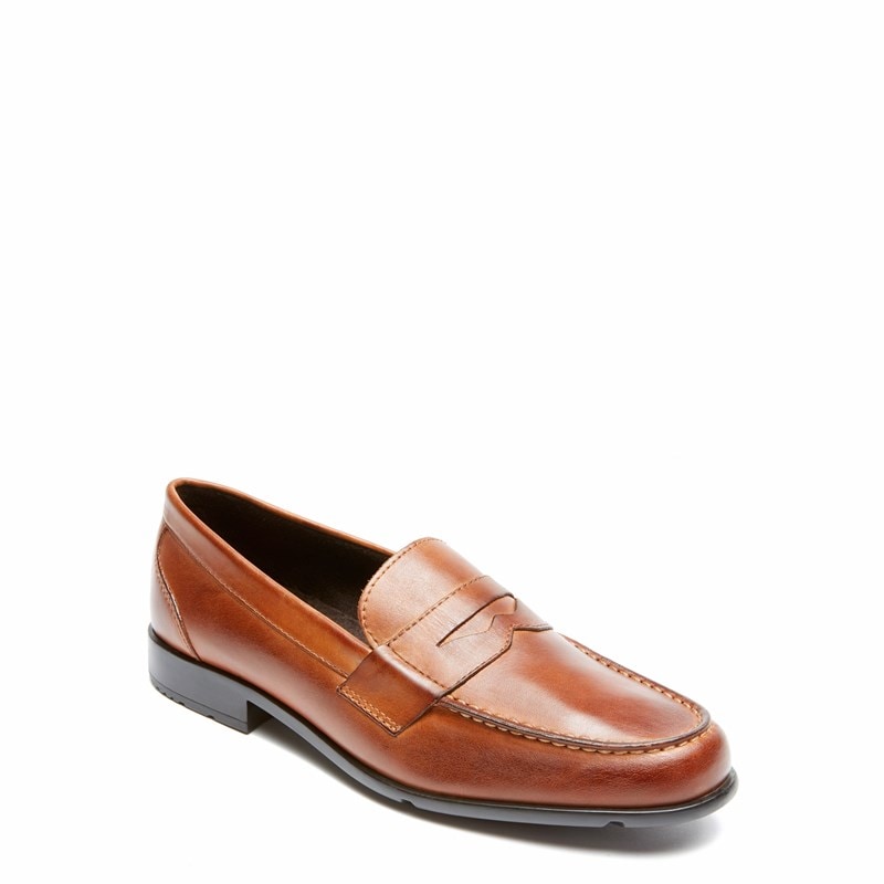 Rockport Men's Classic Penny Loafers (Cognac Leather) - Size 11.5 W