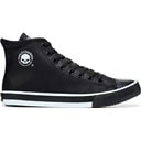 Black/White Leather