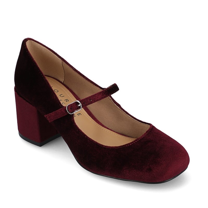 Journee Women's Okenna Mary Jane Pump Shoes (Wine Faux Leather) - Size 7.5 M