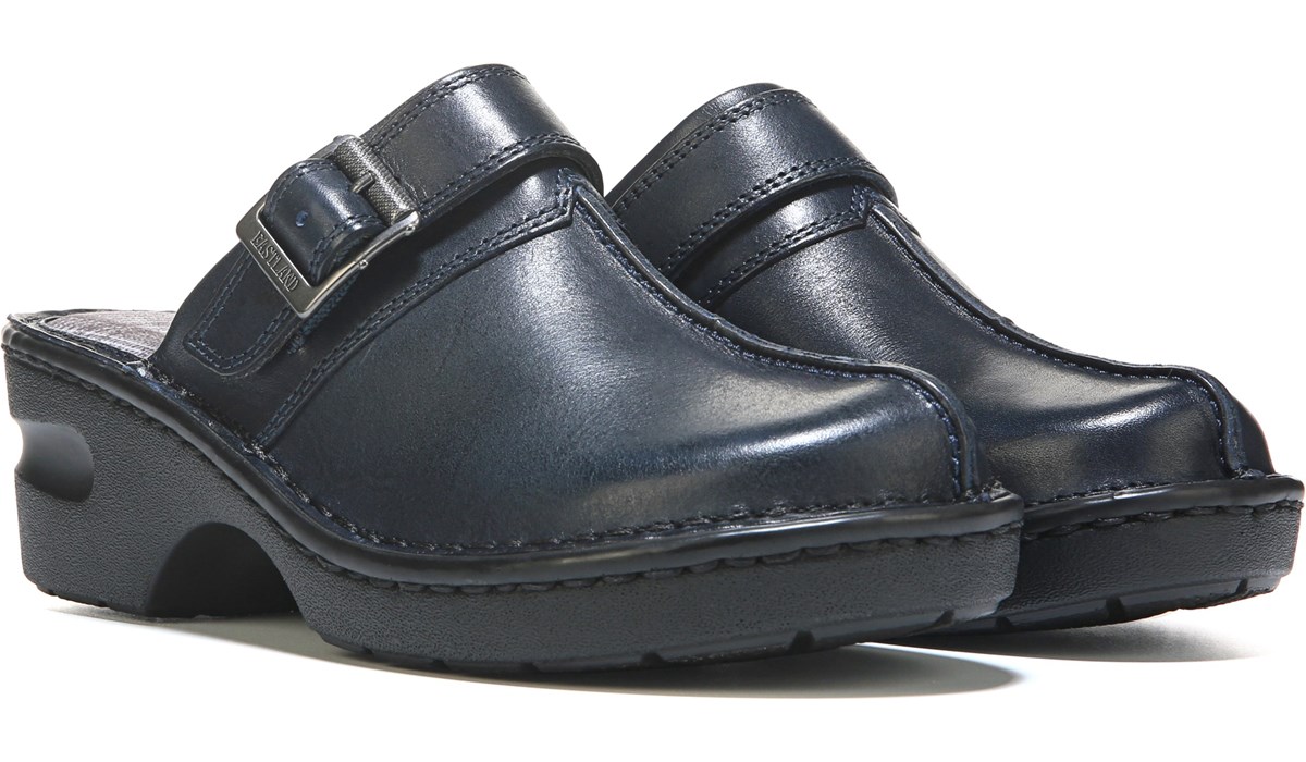 navy clogs mules