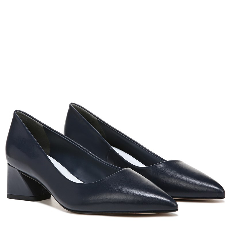 Franco Sarto Women's Racer Pump Shoes (Navy Blue Leather) - Size 6.5 W