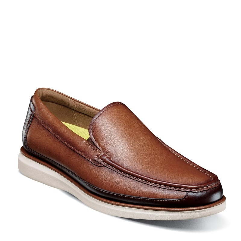 Florsheim Men's Tropics Venetian Moc Toe Loafers (Cognac/Multi) - Size 12.0 W