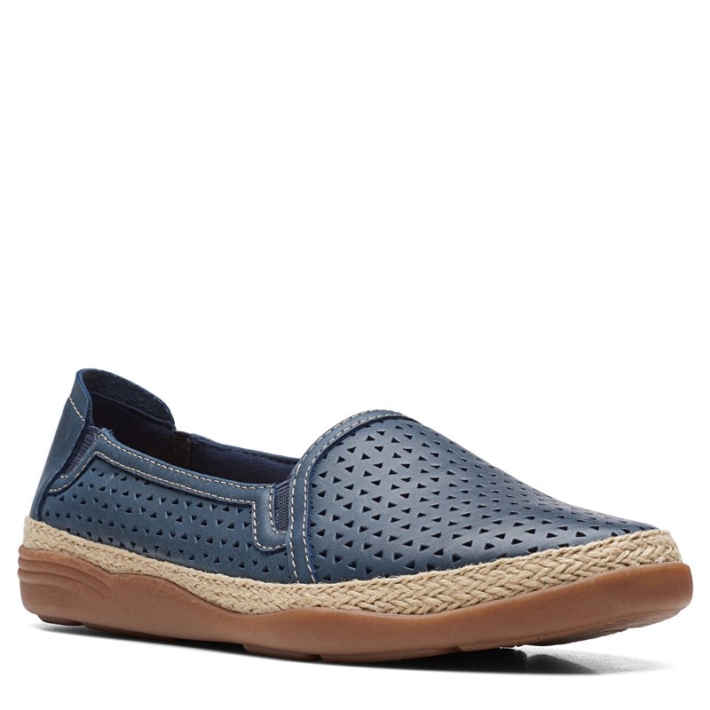 Clarks Women's Elaina Ruby Slip On Shoes (Navy Leather) - Size 7.0 M