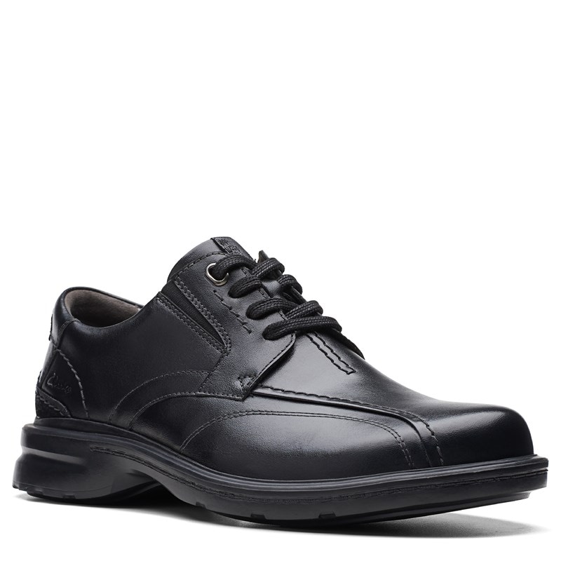 Clarks Men's Gessler Bicycle Toe Oxford Shoes (Black Leather) - Size 9.5 M