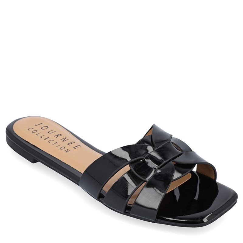 Journee Women's Arrina Slide Sandals (Black) - Size 8.0 M