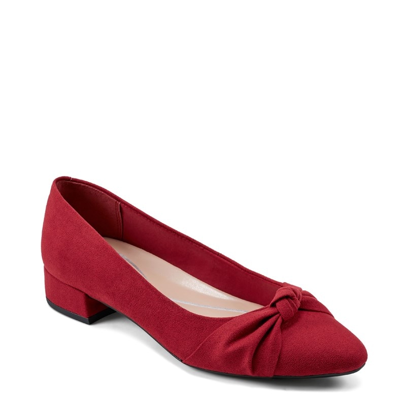 Easy Spirit Women's Cristen Block Heel Flat Shoes (Red Fabric) - Size 6.5 M