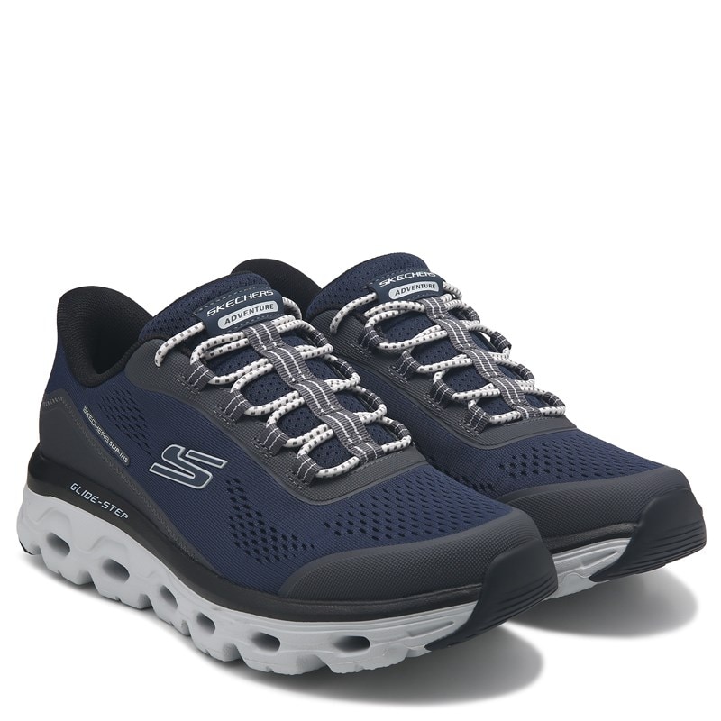 Skechers Men's Slip-Ins Glide-Step Sole Wide Sneakers (Navy/Black/White) - Size 7.5 W