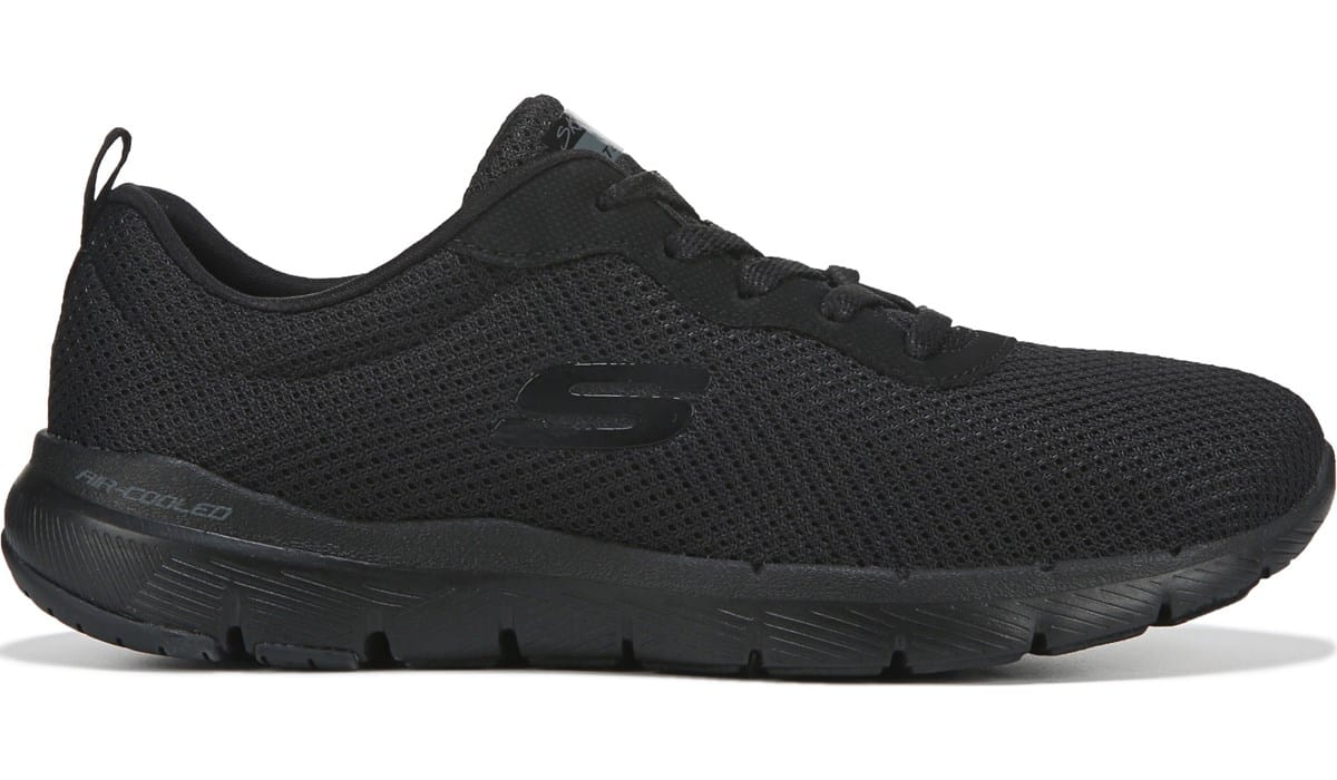 Skechers Women's Flex Appeal 3.0 Wide Sneaker Black, Sneakers and