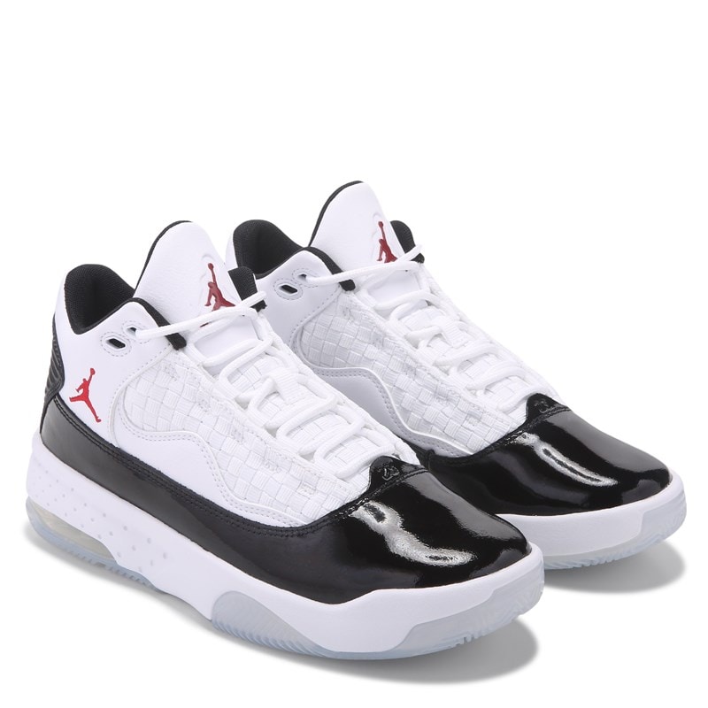 Jordan Kids' Max Aura 2 High Top Sneaker Big Kid Shoes (White/Red/Black) - Size 5.5 M