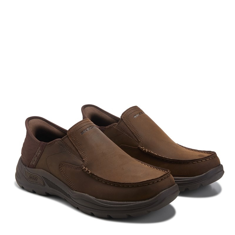 Skechers Men's Slip-Ins Arch Fit Motley Leather Slip On Shoes (Cocoa Brown) - Size 11.5 2W