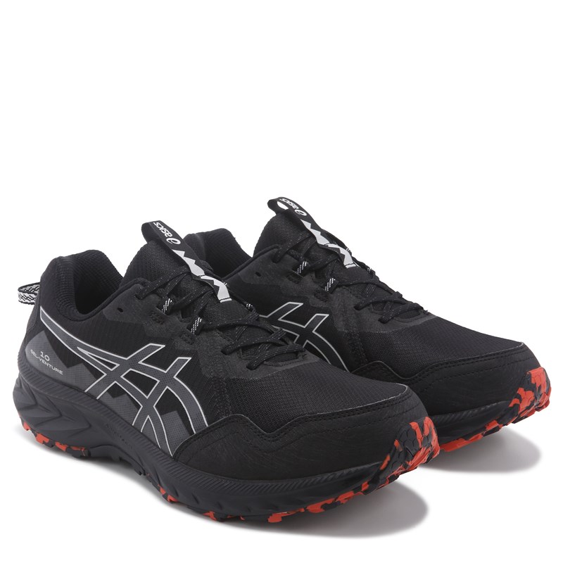 ASICS Men's Gel-Venture 10 Wide Trail Running Shoes (Black/Grey/Red) - Size 9.5 2W
