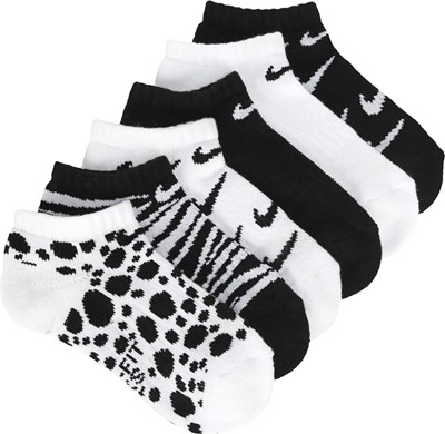 Kids' 6 Pack Youth X-Small No Show Socks