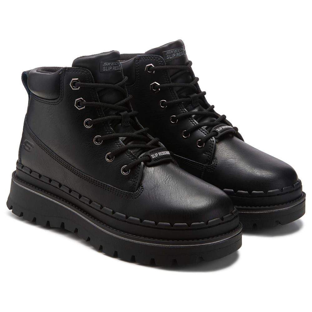 Skechers Black Leather Boots Waterproof Work Relaxed Fit: Wascana - Benen WP Tactical main image 4