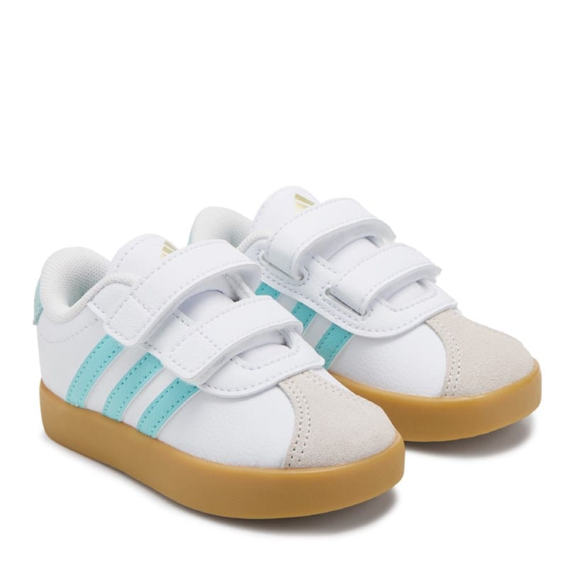 Adidas Kids' Vl Court 3.0 Sneaker Toddler Shoes (White/Blue) - Size 5.0 M