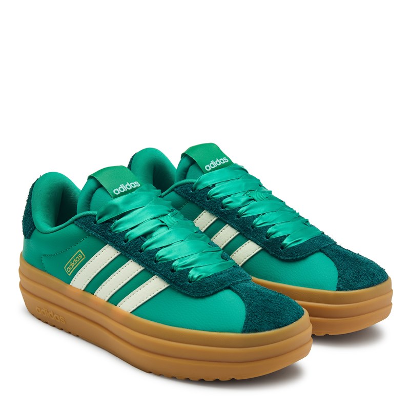 Adidas Women's Vl Court Bold Platform Sneakers (Court Green/Gum) - Size 9.0 M