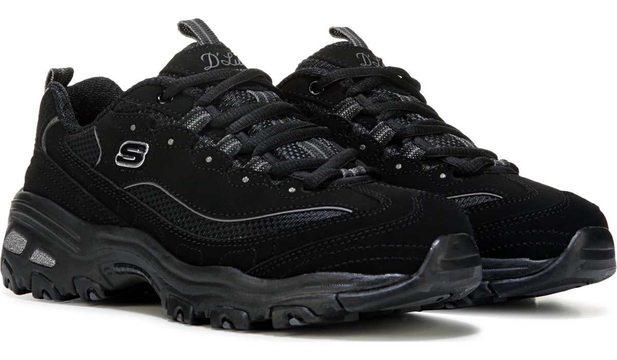 skechers black sports shoes