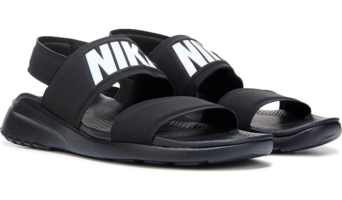Nike Women's Tanjun Sandal Black, Sandals, Famous Footwear