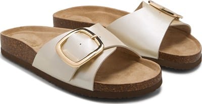 Women's Banner Footbed Sandal - Bone Pearlized