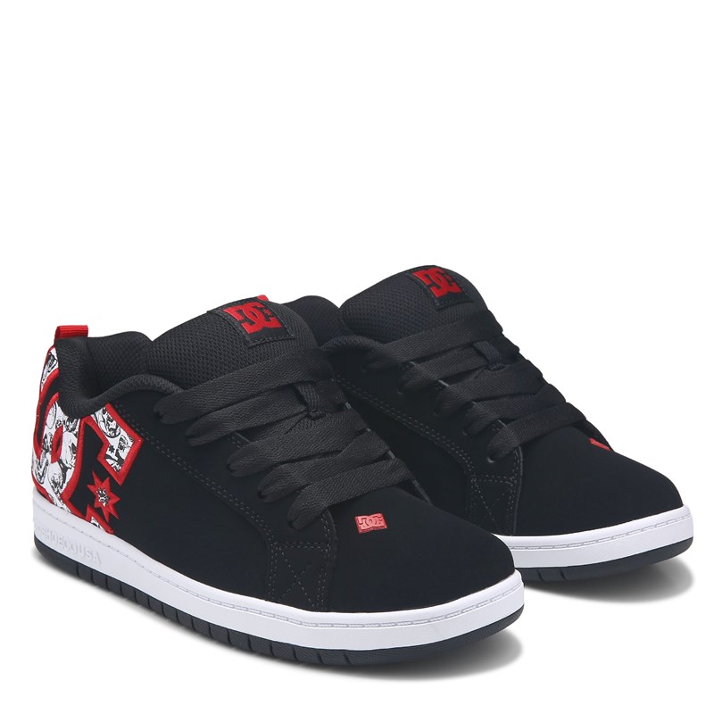 DC Shoes Kids' Court Graffik Sneaker Little/Big Kid Shoes (Black/Red) - Size 5.5 M