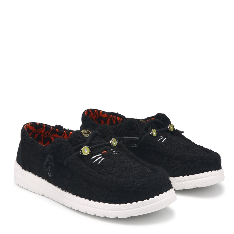 Heydude Women's Wendy Black Cat Slip On Shoes (Black) - Size 10.0 M