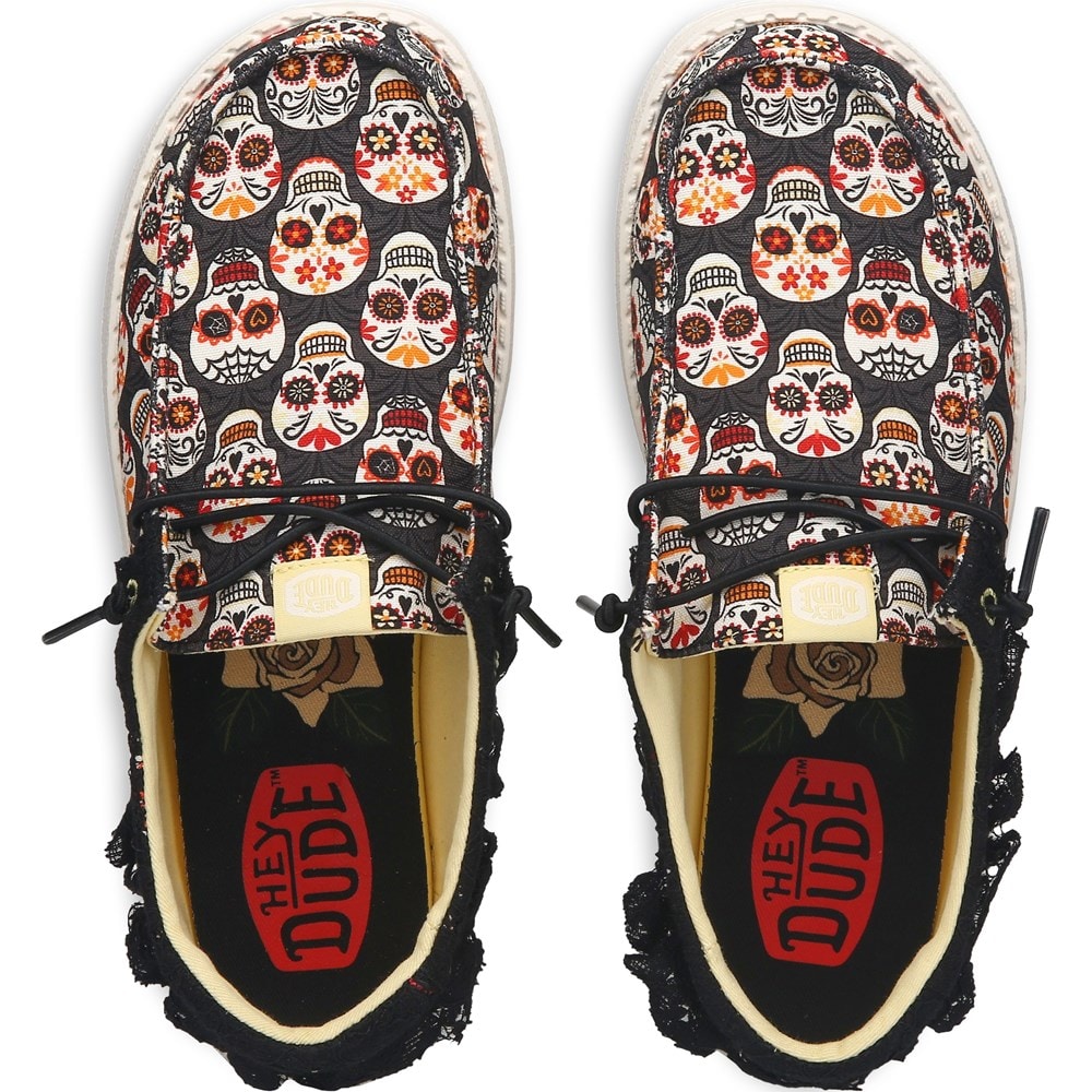 HEYDUDE Women's Wendy Day of the Dead Slip On Famous Footwear