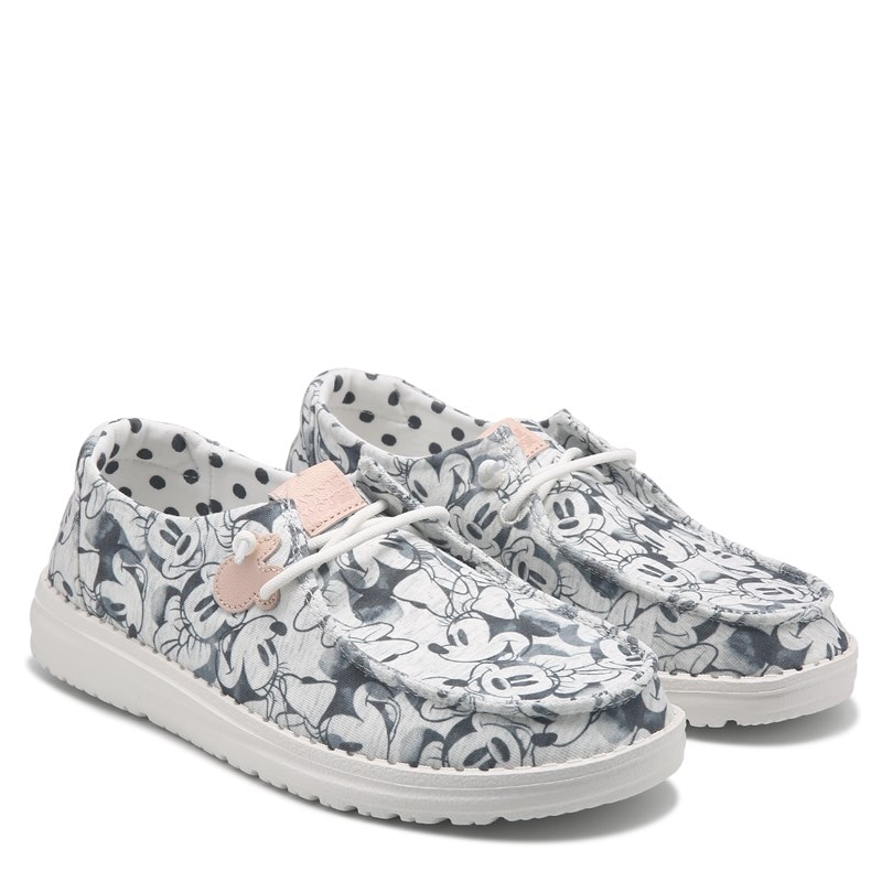 Heydude Women's Wendy Minnie Mouse Slip On Shoes (Grey Multi) - Size 11.0 M