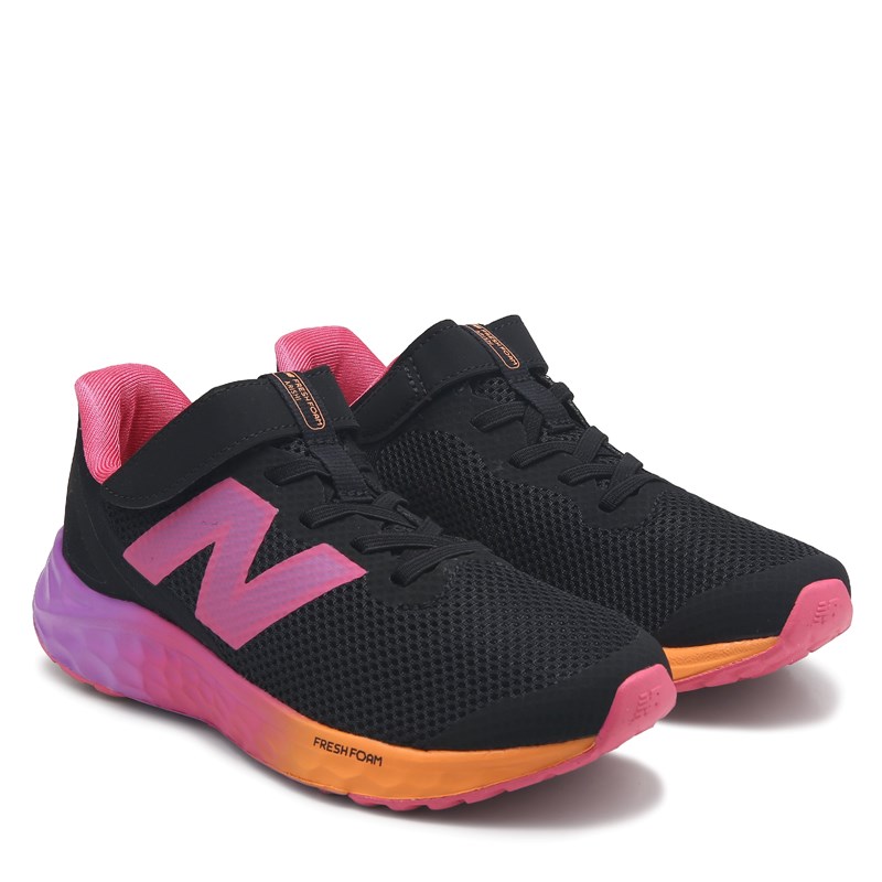 New Balance Kids' Arishi Fresh Foam Running Shoe Little Kid Shoes (Black/Pink) - Size 3.0 M
