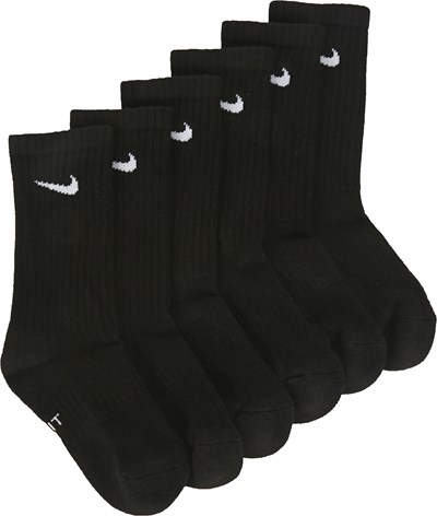 Kids' 6 Pack Youth Small Cushioned Crew Socks