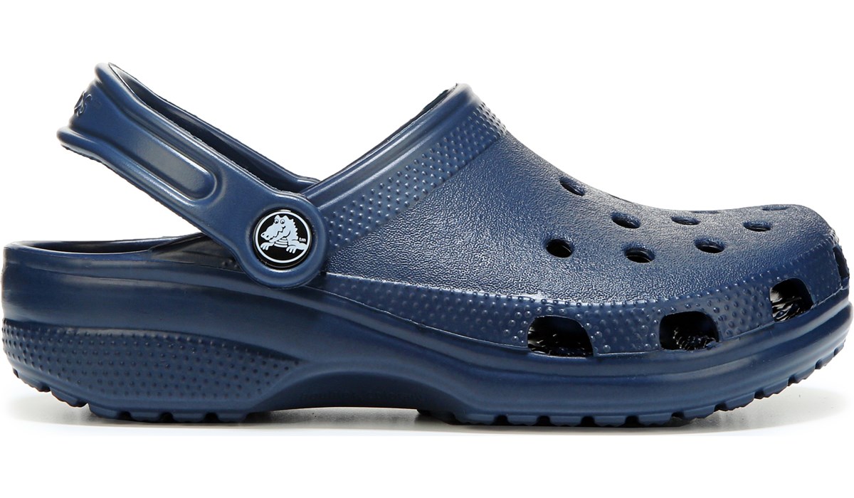 navy blue classic crocs