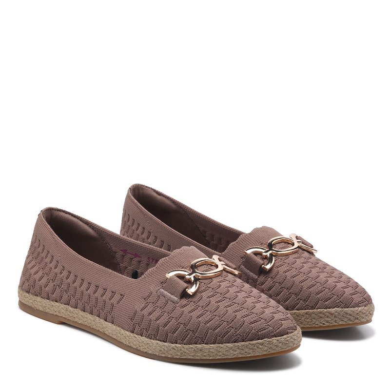 Skechers Women's Cleo Jute Fashion Luncheon Stretch Knit Loafers (Mocha) - Size 9.5 M