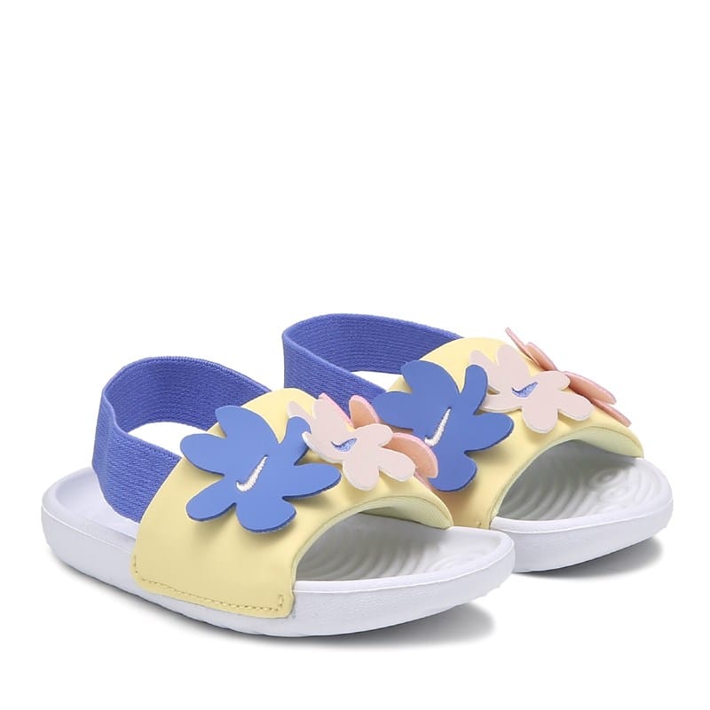 Nike Kids' Kawa Slide Sandal Baby/Toddler Sandals (White/Yellow Floral) - Size 6.0 M