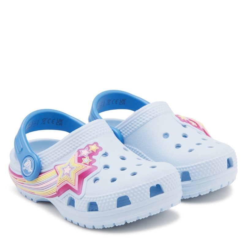 Crocs Kids' Star Lighted Classic Clog Toddler Shoes (Blue Ice) - Size 8.0 M