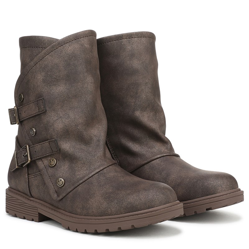 Blowfish Malibu Kids' Rylee Moto Boot Little/Big Kid Boots (Dark Brown Shimmer) - Size 5.0 M