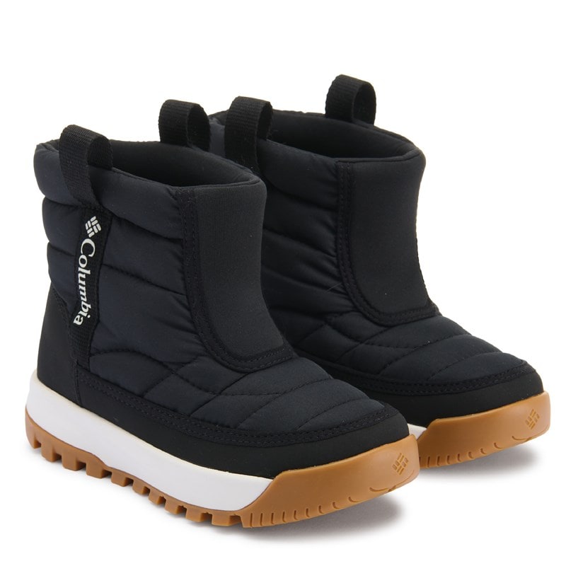 Columbia Kids' Snowtrot Mid Water Resistant Boot Little/Big Kid Boots (BLACK) - Size 3.0 M