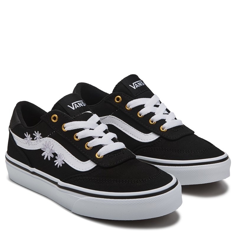 Vans Kids' Brooklyn Low Top Sneaker Little/Big Kid Shoes (Black/Embroidery) - Size 3.5 M